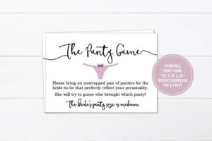 Guess the Panty Personality, Free Bachelorette Games